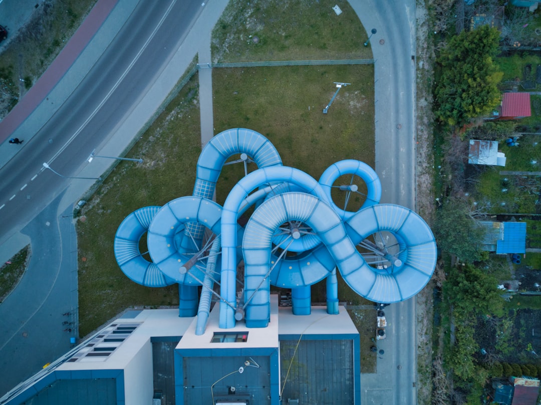 hydrogen power plant aerial view clean energy