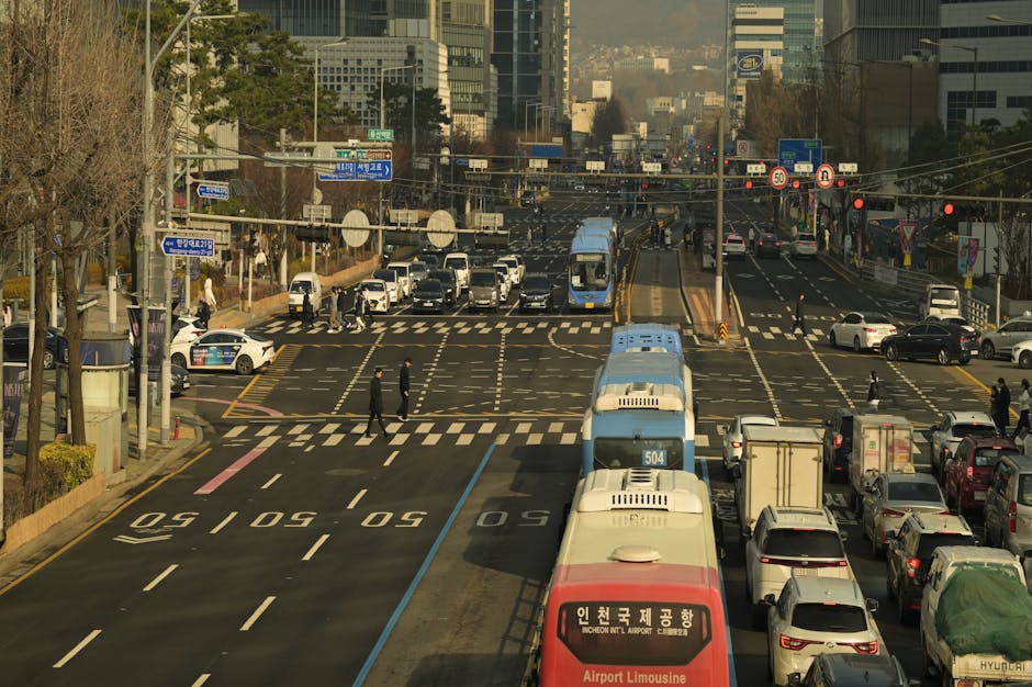 South Korea hydrogen fuel cell bus Seoul city street 2026